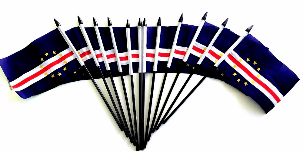 Cape Verde Polyester Table Flags - 12 Per Pack