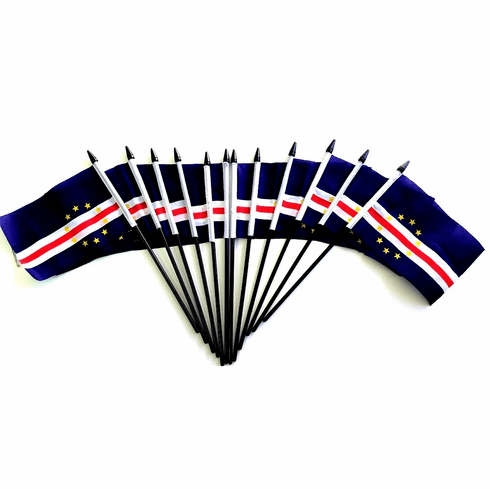 Cape Verde Polyester Table Flags - 12 Per Pack