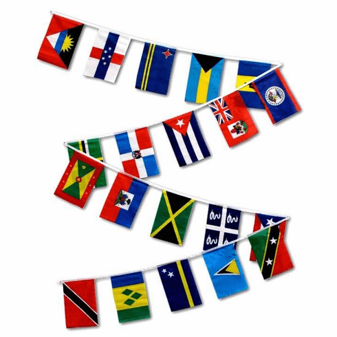 Caribbean Country Flag Streamers - 30'