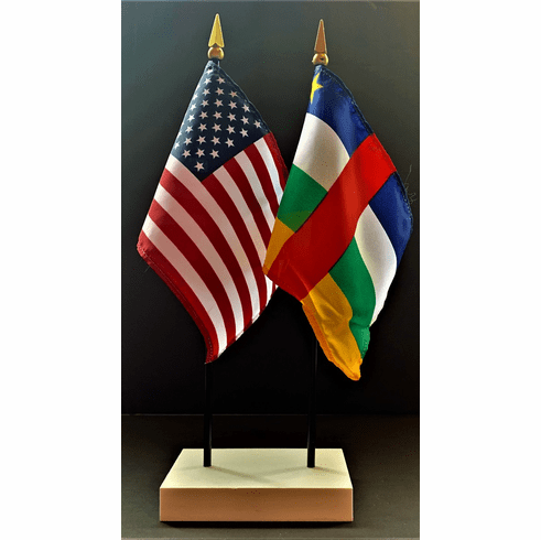 Central African Republic and US Flag Desk Set