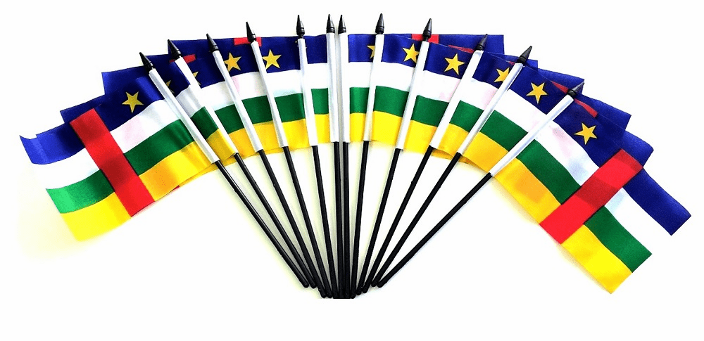 Central African Republic Polyester Table Flags - 12 Per Pack