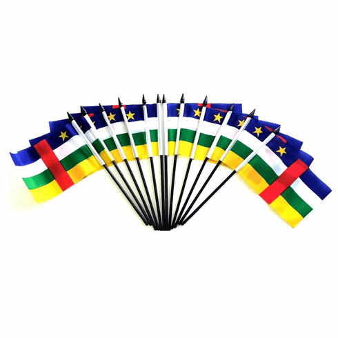 Central African Republic Polyester Table Flags - 12 Per Pack