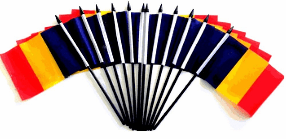 Chad Polyester Table Flags - 12 Per Pack