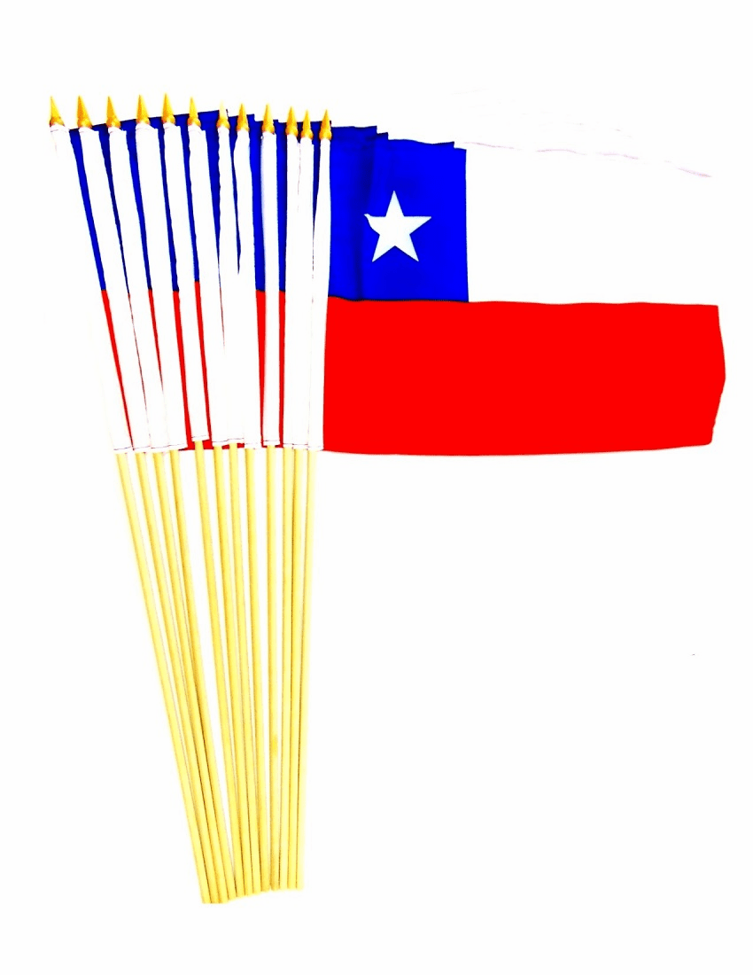 Chile 12" x 18" Stick Flags