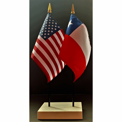 Chile and US Flag Desk Set