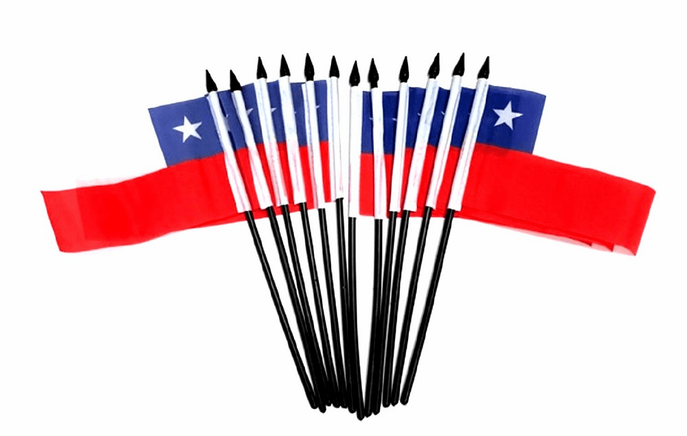 Chile Polyester Table Flags - 12 Per Pack