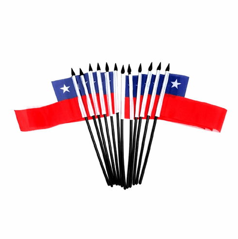 Chile Polyester Table Flags - 12 Per Pack