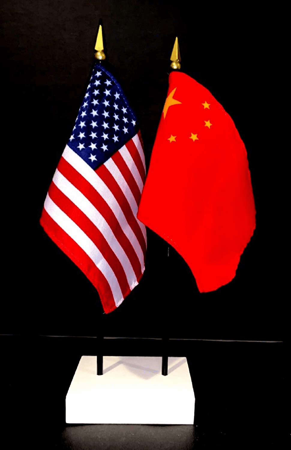 China and US Flag Desk Set