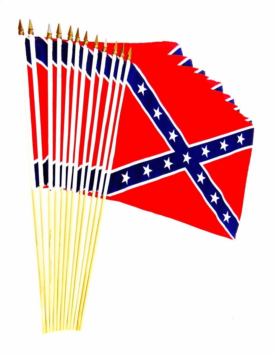 Confederate 12"x18" Stick Flag