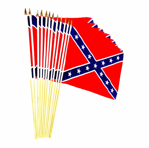 Confederate 12"x18" Stick Flag