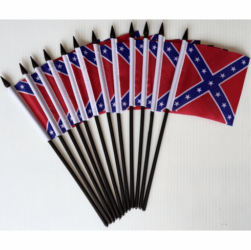 Confederate 4"x4" Battle Polyester Table Flags - 12 per pack