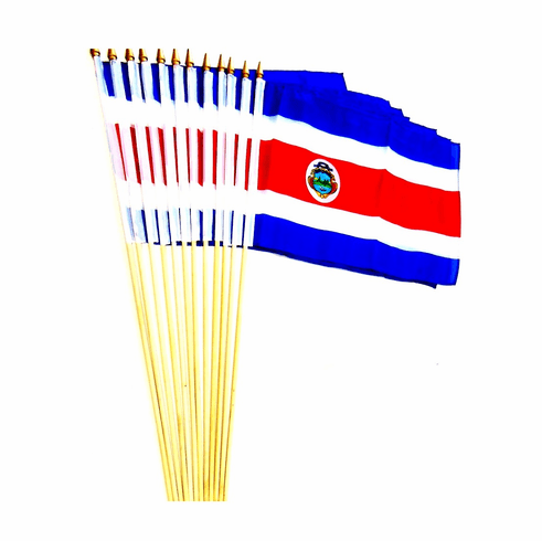 Costa Rica 12" x 18" Stick Flags