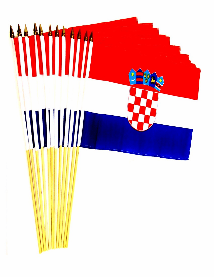 Croatia 12" x 18" Stick Flags