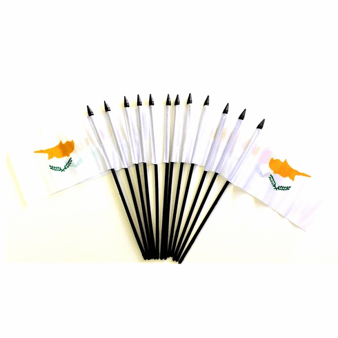 Cyprus Polyester Table Flags - 12 pack