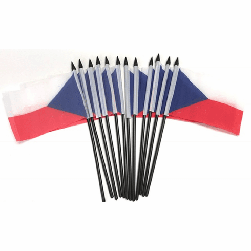 Czech Republic Polyester Table Flag - 12 pack