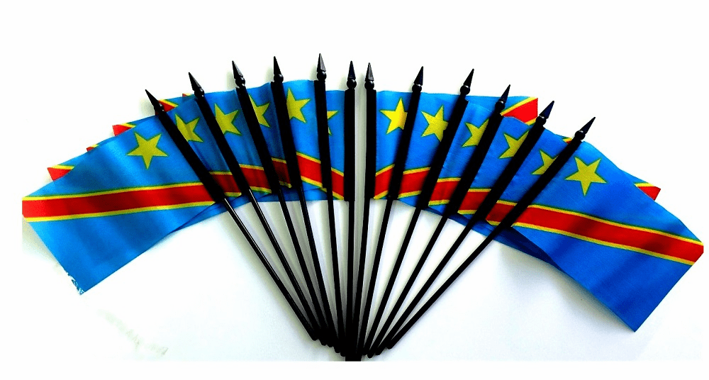Democratic Republic of Congo Polyester Table Flags - 12 Per Pack