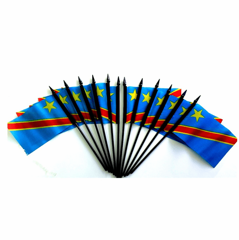 Democratic Republic of Congo Polyester Table Flags - 12 Per Pack