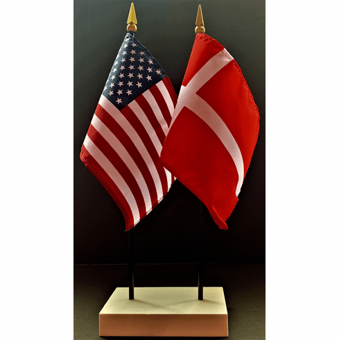 Denmark and US Flag Desk Set