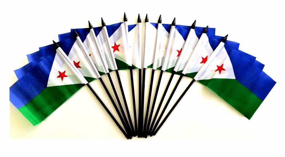 Djibouti Polyester Table Flags - 12 Per Pack