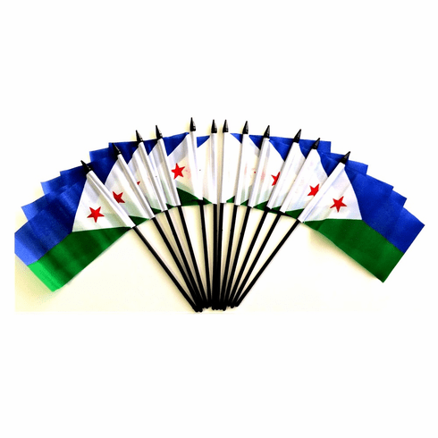 Djibouti Polyester Table Flags - 12 Per Pack