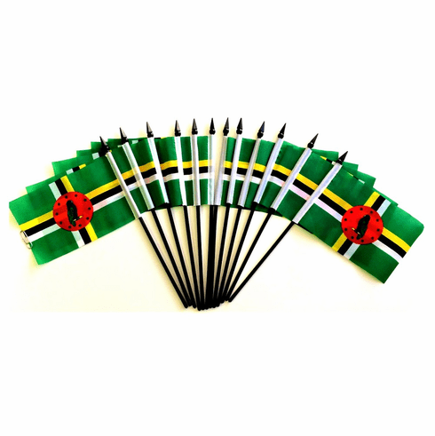 Dominica Polyester Table Flags - 12 Per Pack