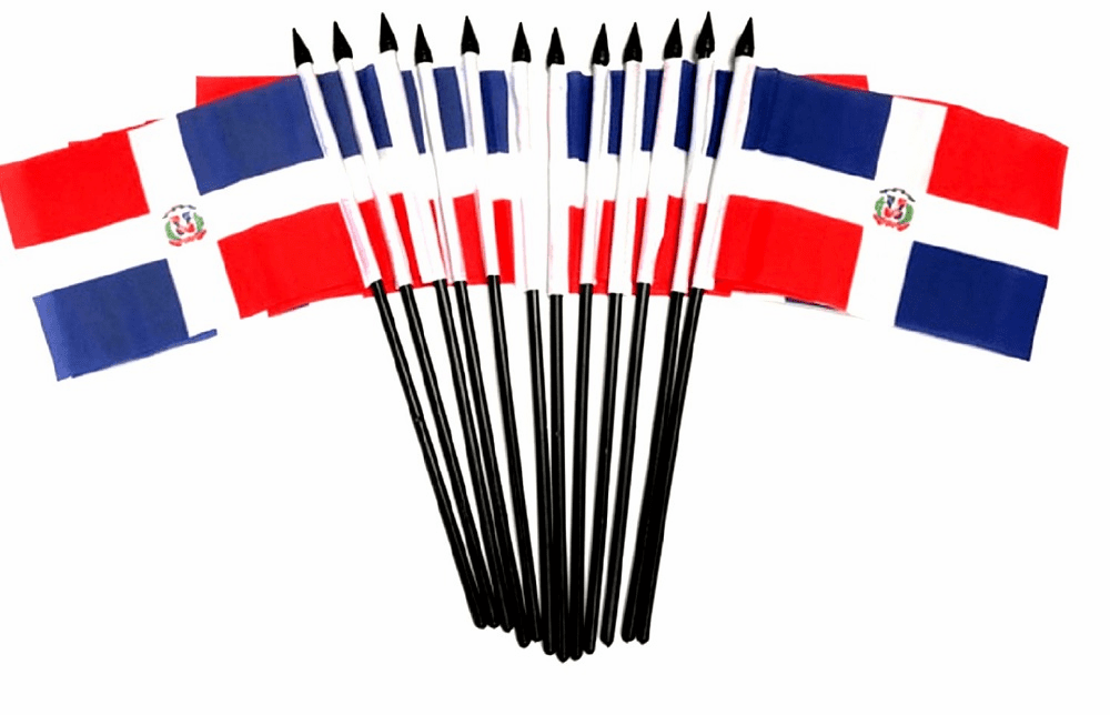Dominican Republic Polyester Table Flags - 12 per pack