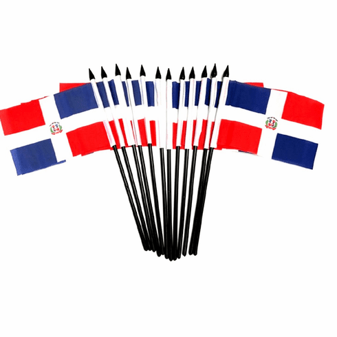Dominican Republic Polyester Table Flags - 12 per pack
