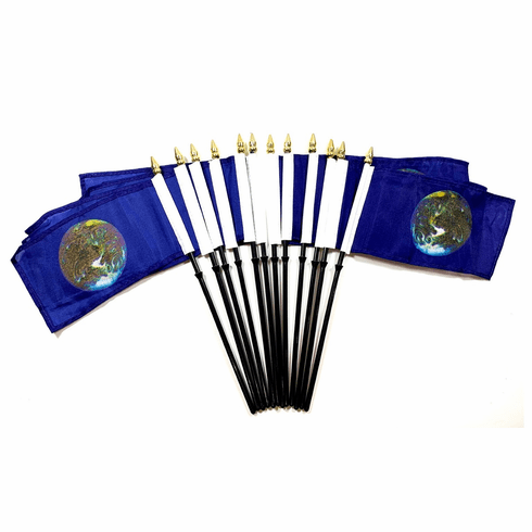 Earth Polyester Table Flags - 12 pack