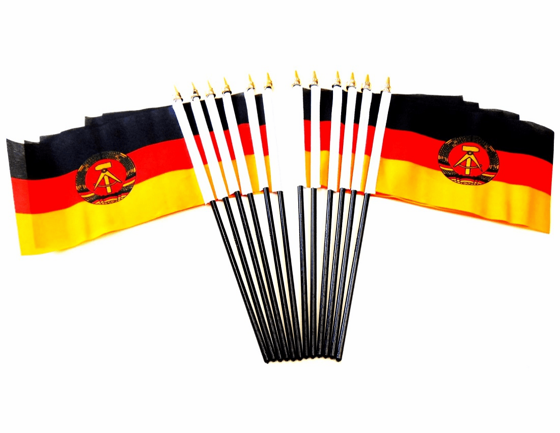 East Germany Polyester Table Flag - 12 per pack