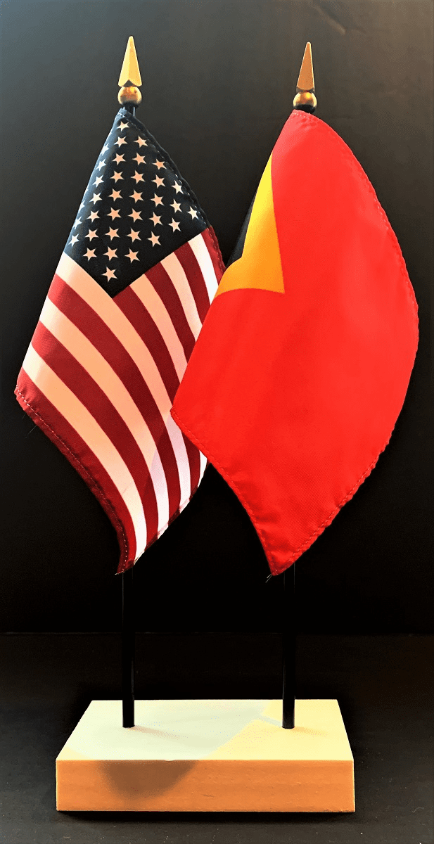 East Timor and US Flag Desk Set