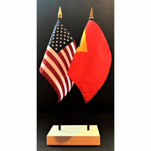 East Timor and US Flag Desk Set