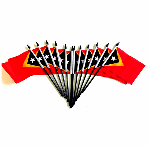 East Timor Polyester Table Flags - 12 pack
