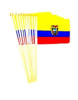 Ecuador 12" x 18" Stick Flags