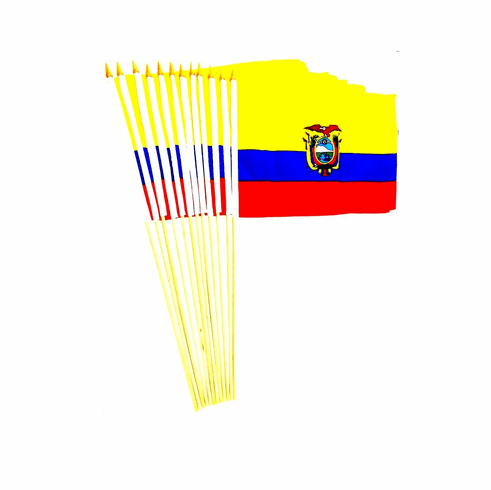 Ecuador 12" x 18" Stick Flags