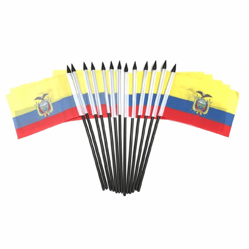 Ecuador Polyester Table Flags - 12 Per Pack