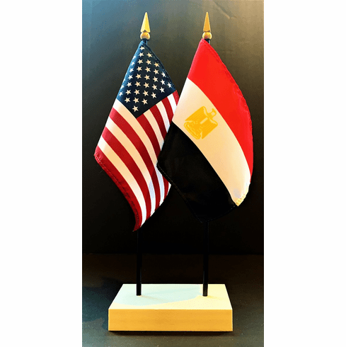 Egypt and US Flag Desk Set