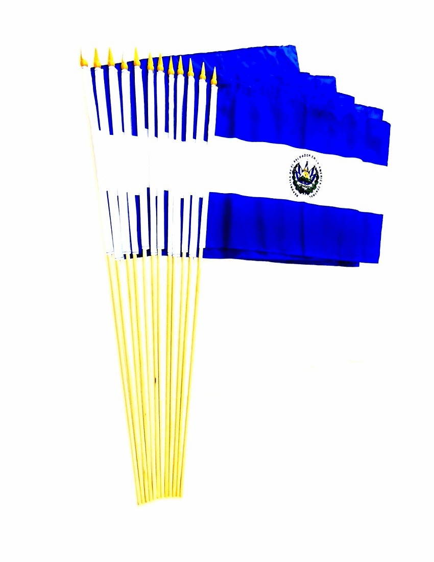 El Salvador 12" x 18" Stick Flags