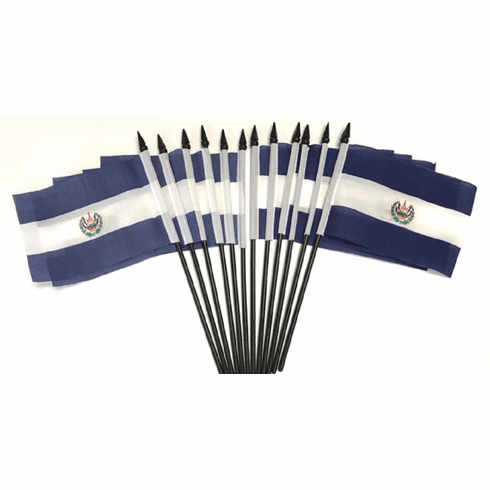 El Salvador Polyester Table Flag - 12 per pack