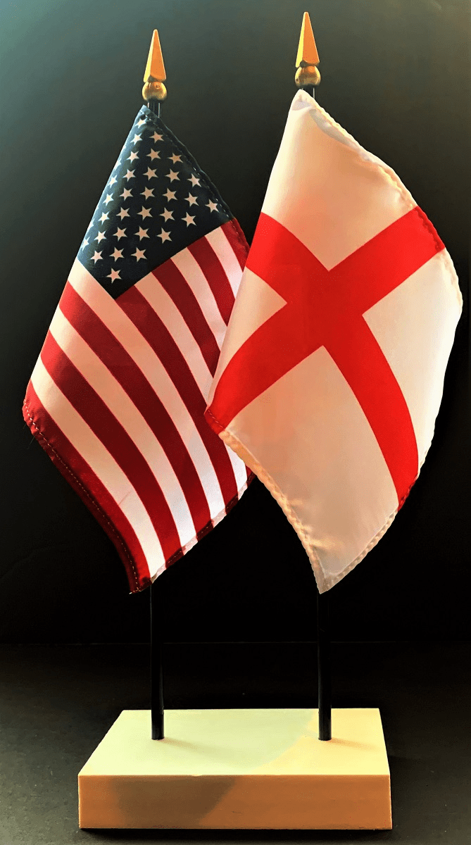 England and US Flag Desk Set