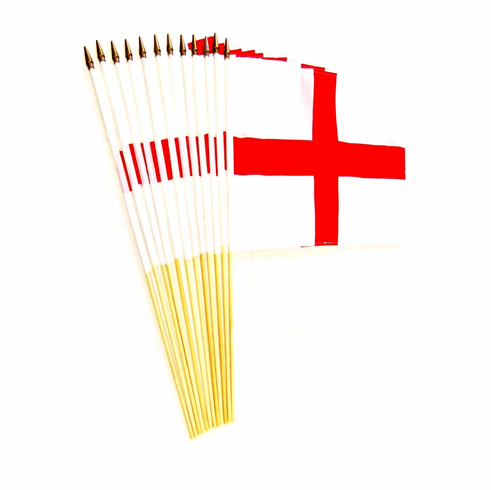 England St. George's Cross 12" x 18" Stick Flags