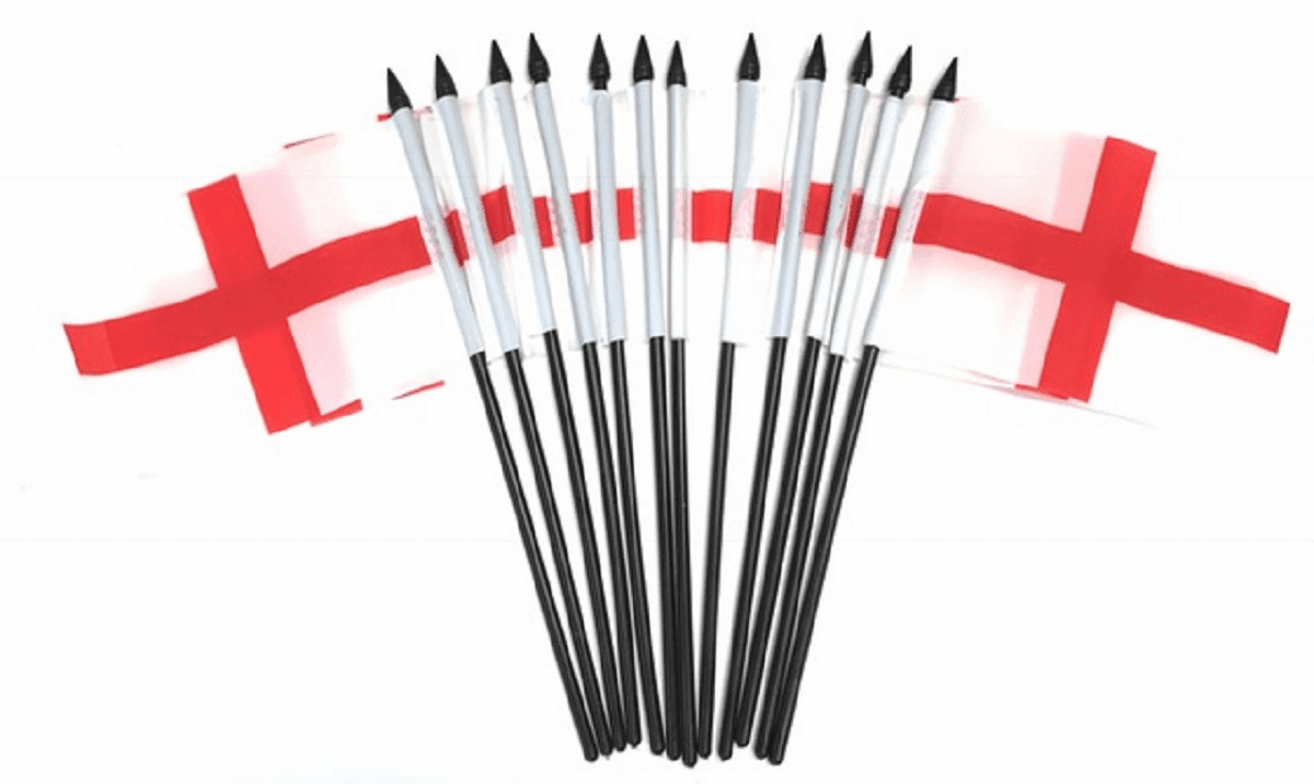 England St. George's Cross Polyester Table Flag - 12 per pack