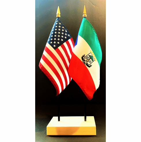 Equatorial Guinea and US Flag Desk Set