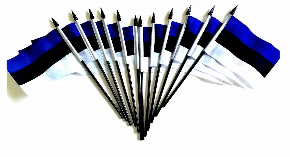 Estonia Polyester Table Flags - 12 pack