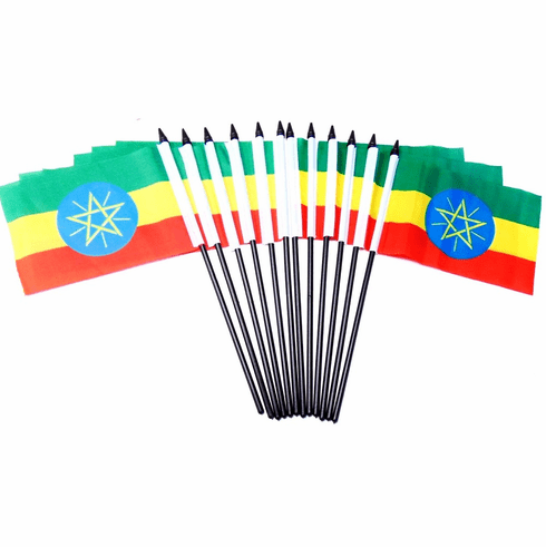 Ethiopia Polyester Table Flags - 12 Per Pack