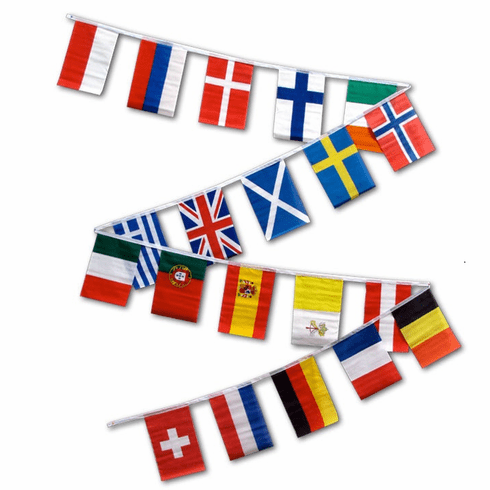 European Country Flag Streamers - 30'