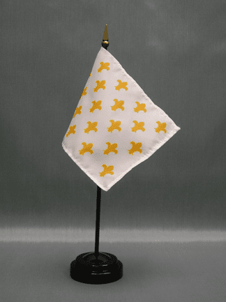 Fleur-De-Lis White 23 Miniature Flag