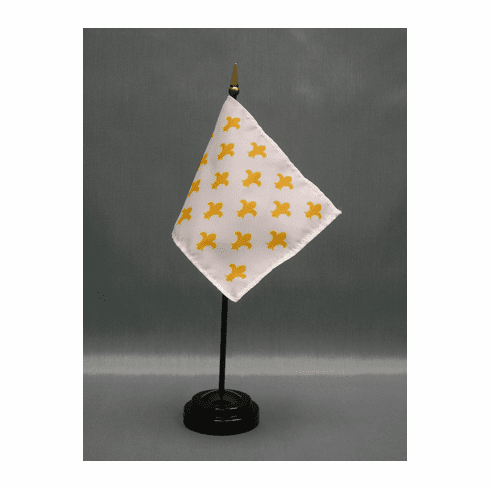 Fleur-De-Lis White 23 Miniature Flag 