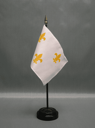 Fleur-De-Lis White 3 Miniature Flag