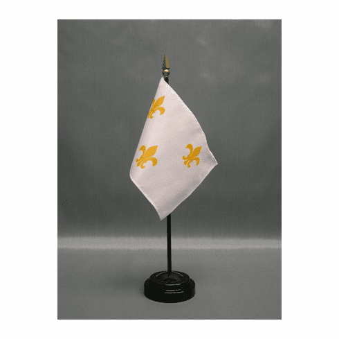 Fleur-De-Lis White 3 Miniature Flag