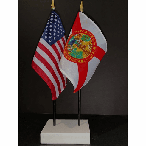 Florida and US Flag Desk Set